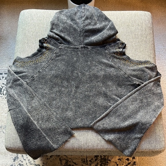 Y2K Vintage Circa 2007 Mcbling Cut out Hoodie, Size: M - Picture 3 of 17
